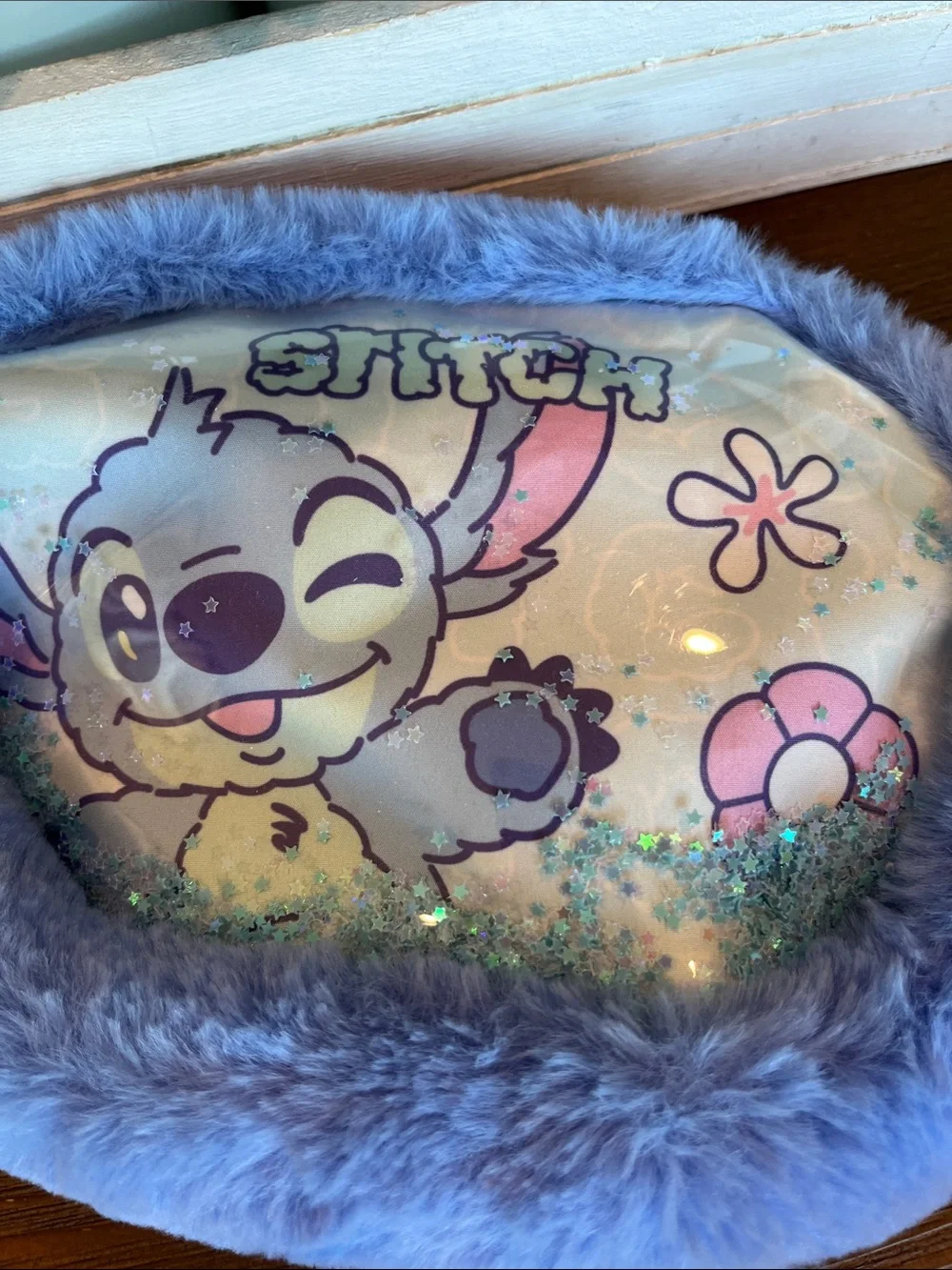 NWT Stitch Plush Glitter Pouch, BlindBox Stitch Figure,Stitch Lipgloss keychain